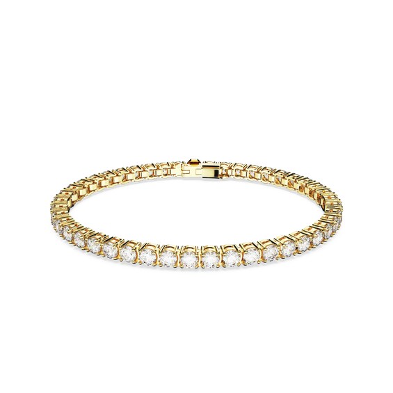 Swarovski Matrix Gold Plated Crystal Tennis Bracelet