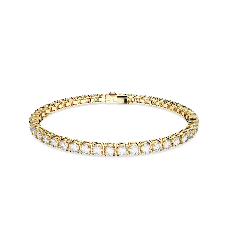 Swarovski Matrix Gold Plated Crystal Tennis Bracelet