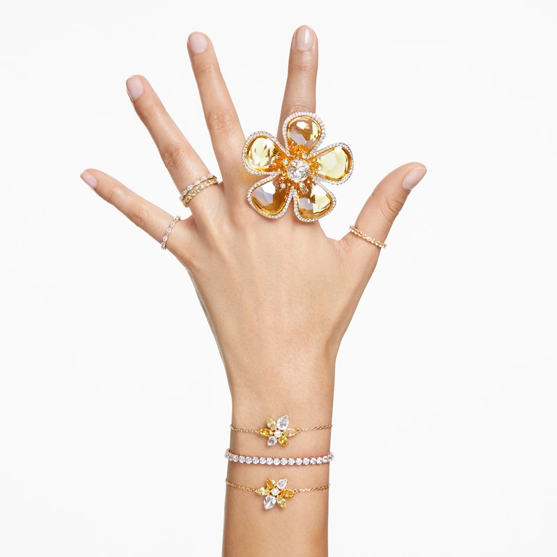 Swarovski Matrix Gold Plated Crystal Tennis Bracelet