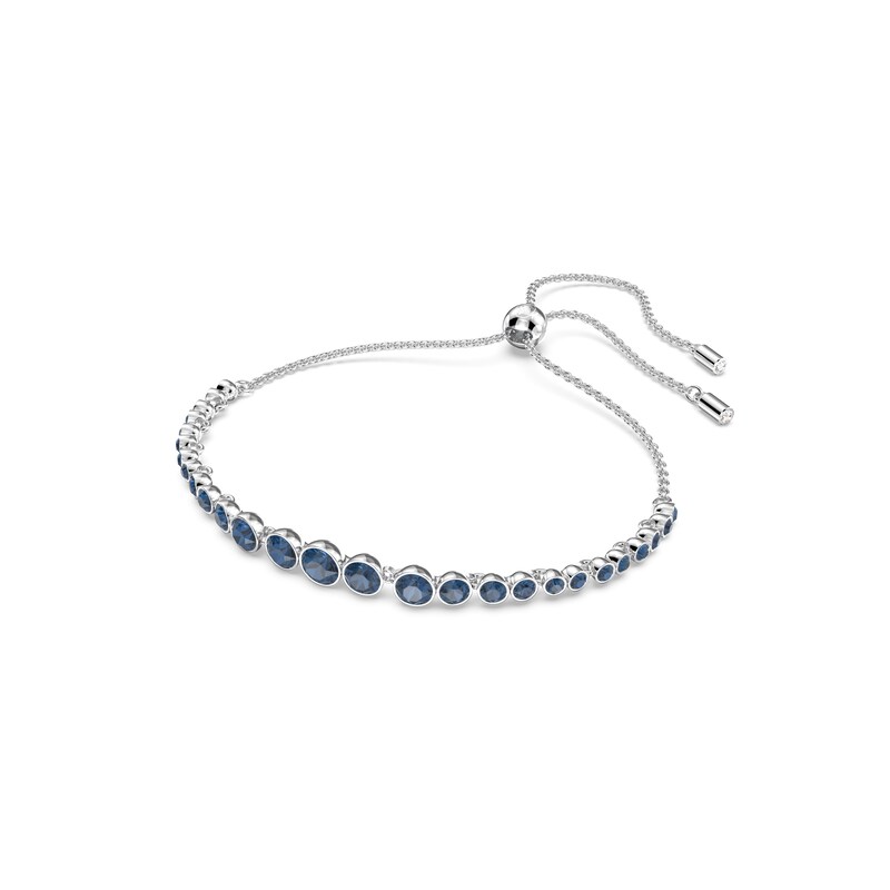 Swarovski Emily Sterling Silver Blue Crystal Slider Bracelet Ernest Jones