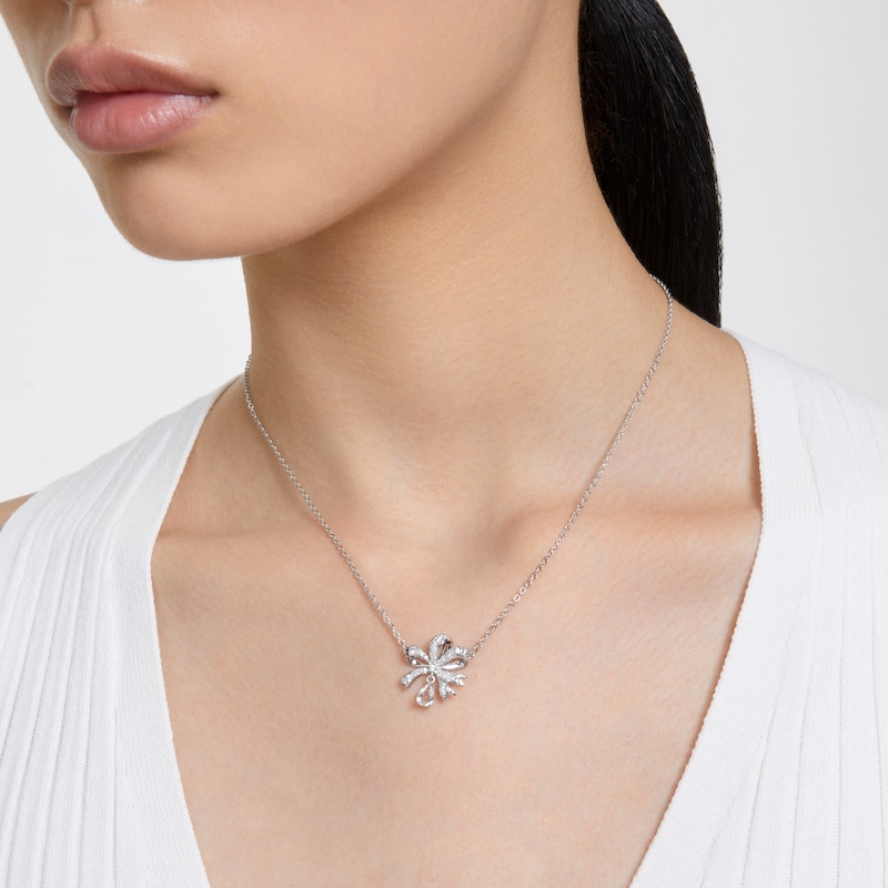 Swarovski Volta Crystal Pear Bow Necklace