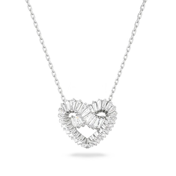 Swarovski Matrix Rhodium Plated Heart Crystal Pendant