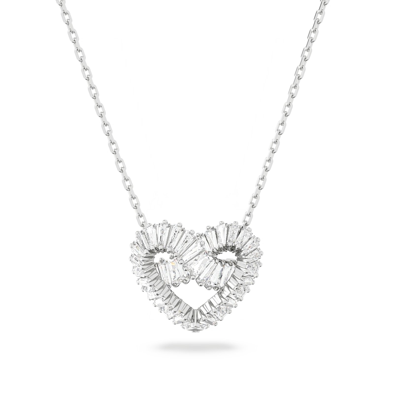 Swarovski Matrix Rhodium Plated Heart Crystal Pendant