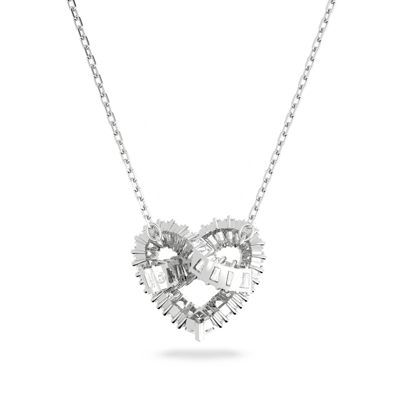 Swarovski Matrix Rhodium Plated Heart Crystal Pendant