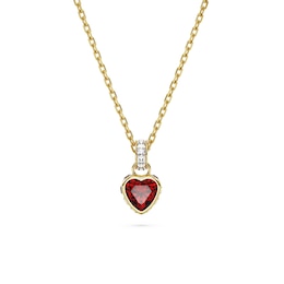 Swarovski Stilla Gold-Tone Red Crystal Heart Pendant