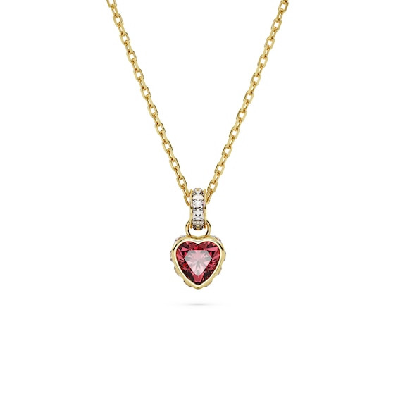 Swarovski Stilla Gold Tone Red Crystal Heart Pendant