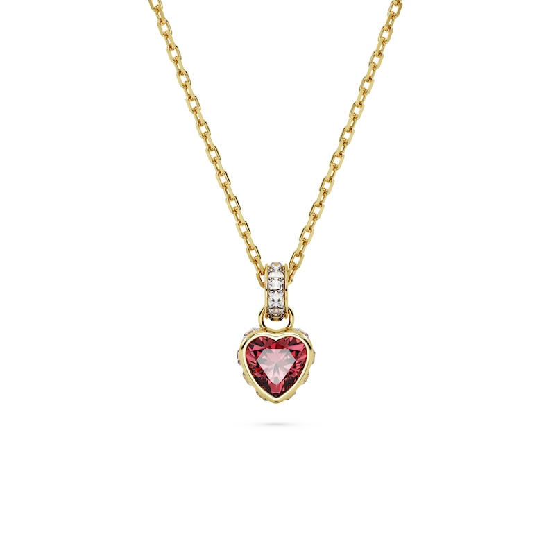 Swarovski Stilla Gold-Tone Red Crystal Heart Pendant