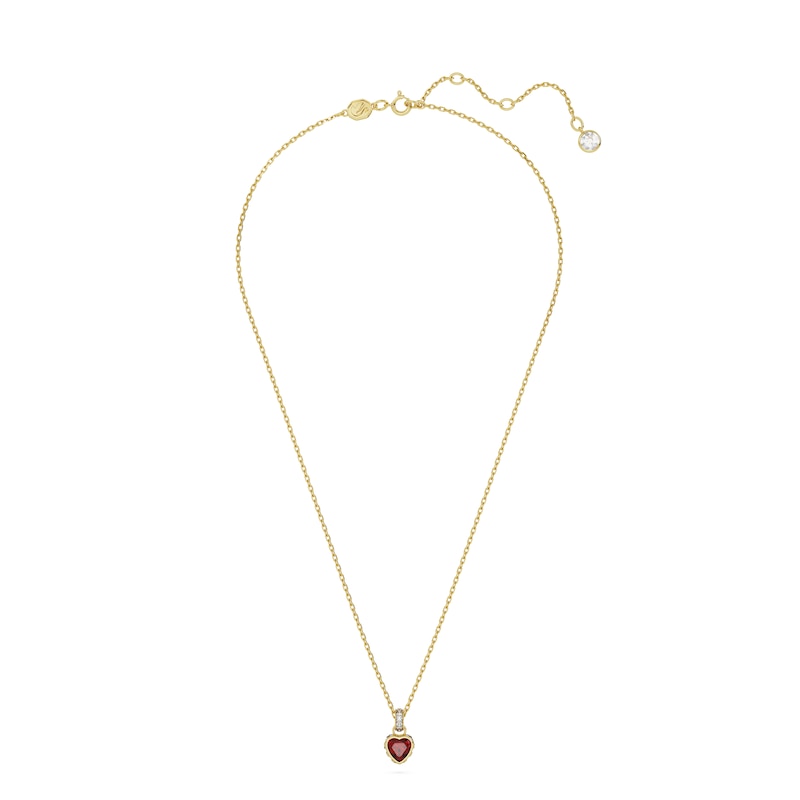 Swarovski Stilla Gold-Tone Red Crystal Heart Pendant