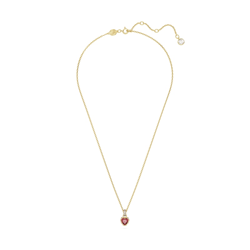 Swarovski Stilla Gold-Tone Red Crystal Heart Pendant