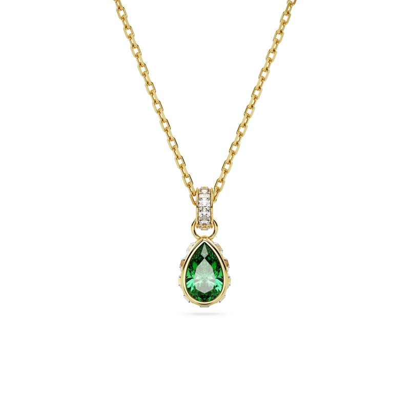 Swarovski Stilla Gold-Tone Green Crystal Pear Pendant