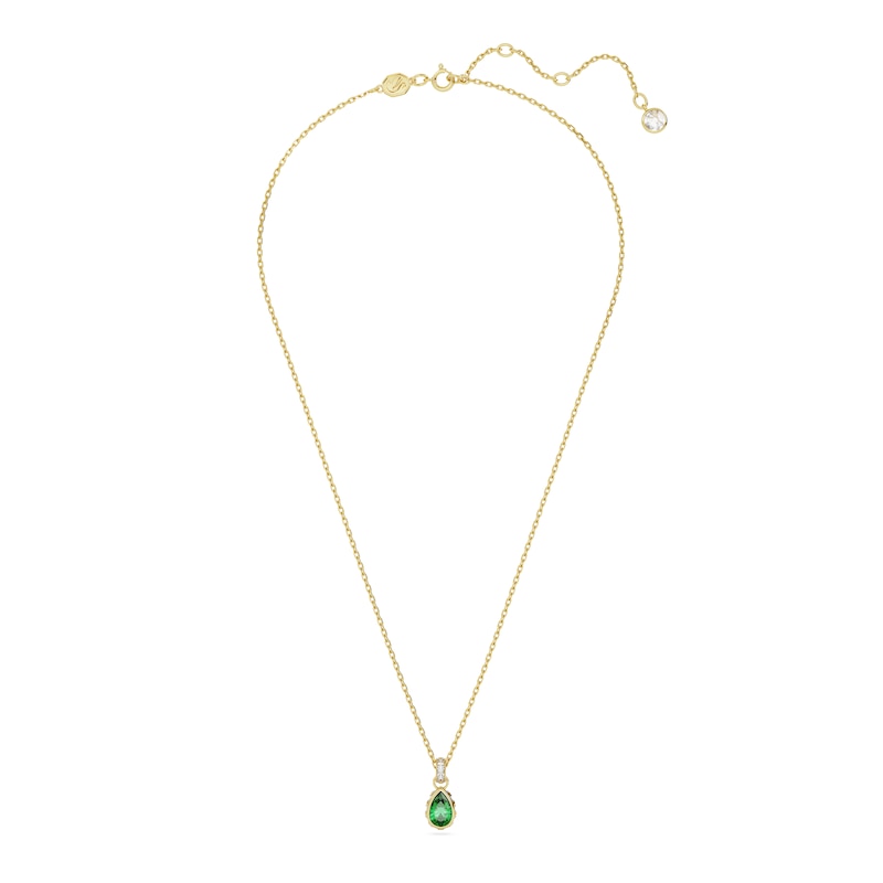 Swarovski Stilla Gold-Tone Green Crystal Pear Pendant
