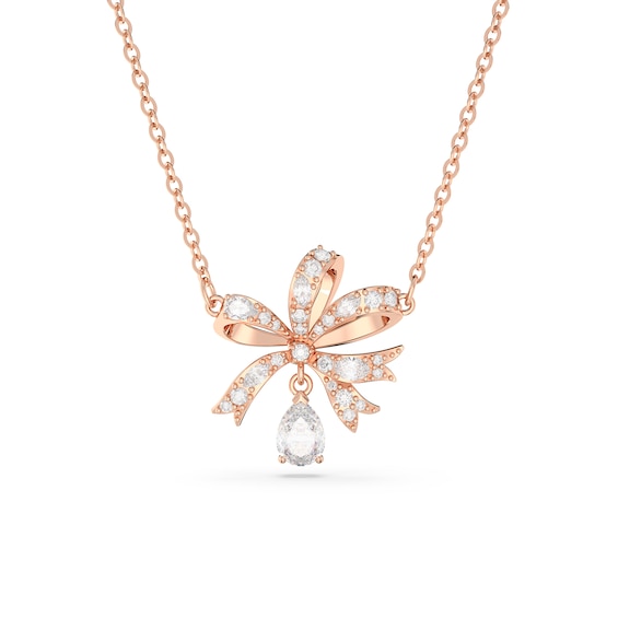 Swarovski Volta Rose Gold Tone Crystal Pear Pendant