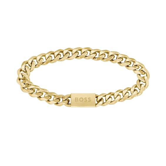 BOSS Men’s Gold Plated Stainless Steel Chain Bracelet