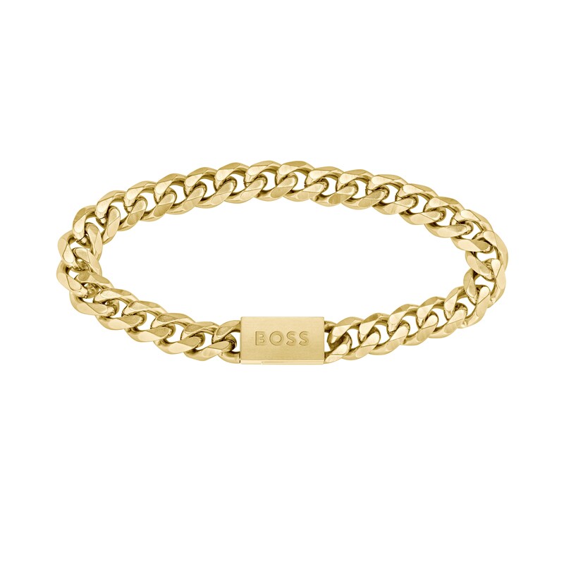 BOSS Men's Gold Plated Stainless Steel Chain Bracelet Ernest Jones