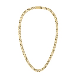 BOSS Men's Gold Plated Stainless Steel Curb Chain