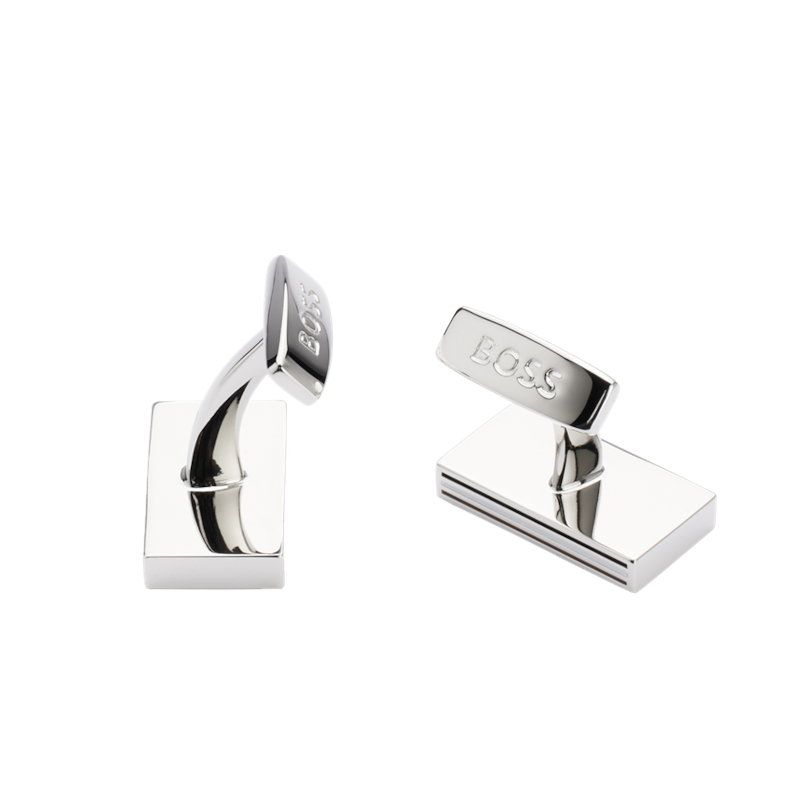 Main Image 4 of BOSS B-Iconic Men's Rectangular Logo Engraved Cufflinks