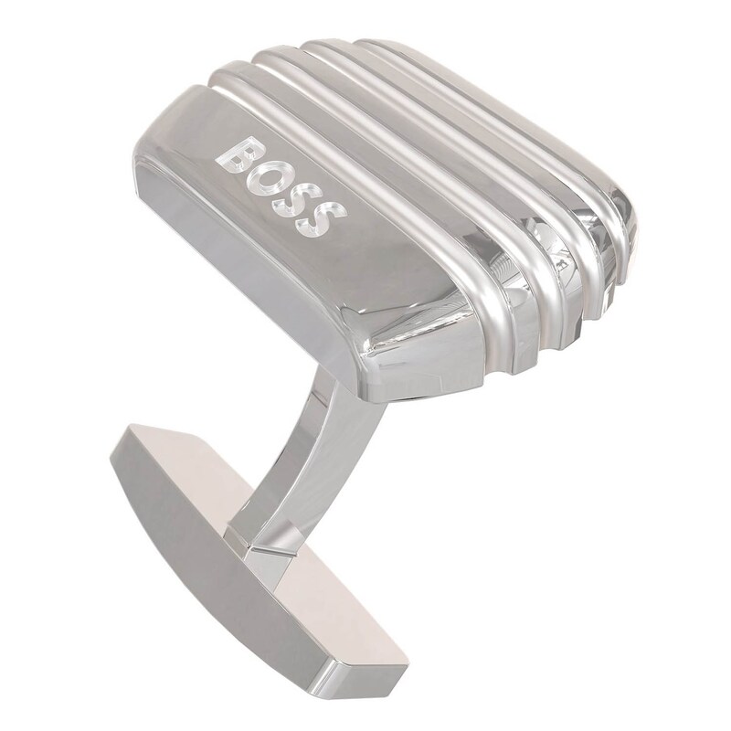 Main Image 1 of BOSS Men's Silver Tone Engraved Cufflinks