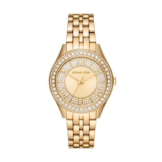 Michael Kors Harlowe Ladies’ Yellow Gold Tone Bracelet Watch