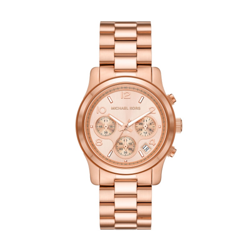 Michael Kors Runway Ladies' Rose Gold Tone Bracelet Watch | Ernest Jones