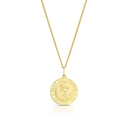 Men's 9ct Yellow Gold St Christopher Pendant Necklace 20''