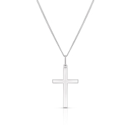 Men's Sterling Silver Cross Pendant Necklace 20''