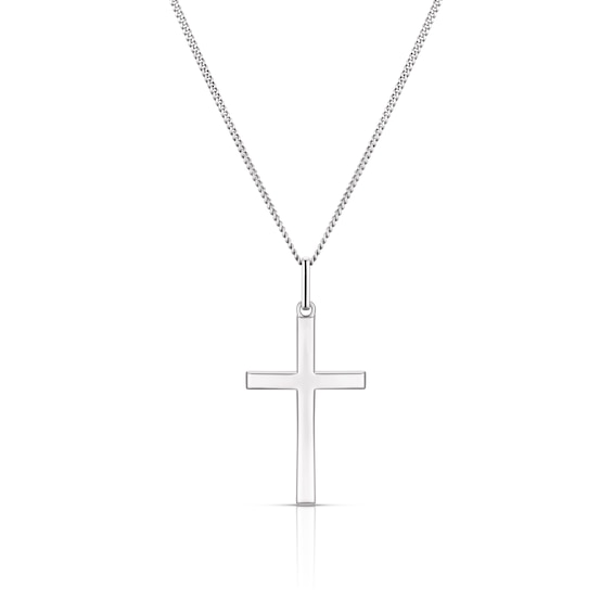 Men’s Sterling Silver Cross Pendant Necklace 20’’