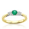 Thumbnail Image 0 of 18ct Yellow Gold Emerald 0.20ct Diamond Trilogy Ring