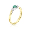 Thumbnail Image 1 of 18ct Yellow Gold Emerald 0.20ct Diamond Trilogy Ring