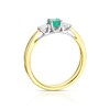 Thumbnail Image 2 of 18ct Yellow Gold Emerald 0.20ct Diamond Trilogy Ring