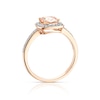 Thumbnail Image 3 of 9ct Rose Gold Morganite 0.20ct Diamond Halo Cushion Cut Ring