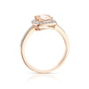 Thumbnail Image 2 of 9ct Rose Gold Morganite 0.20ct Diamond Halo Cushion Cut Ring