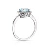 Thumbnail Image 2 of 9ct White Gold Aquamarine 0.10ct Diamond Halo Ring