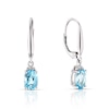 Thumbnail Image 0 of 9ct White Gold Swiss Blue Topaz & Diamond Drop Earrings