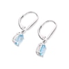 Thumbnail Image 1 of 9ct White Gold Swiss Blue Topaz & Diamond Drop Earrings