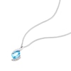 Thumbnail Image 1 of 9ct White Gold Swiss Blue Topaz & Diamond Swirl Pendant