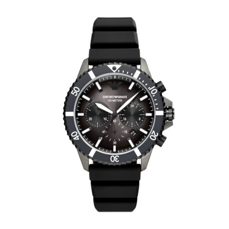Main Image 1 of Emporio Armani Men's Black Silicone Strap Watch
