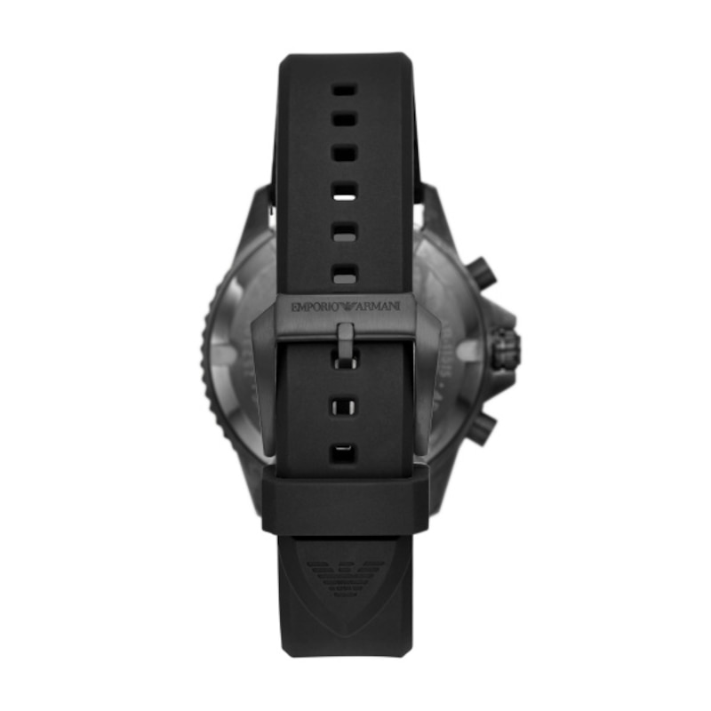 Emporio Armani Men's Black Silicone Strap Watch