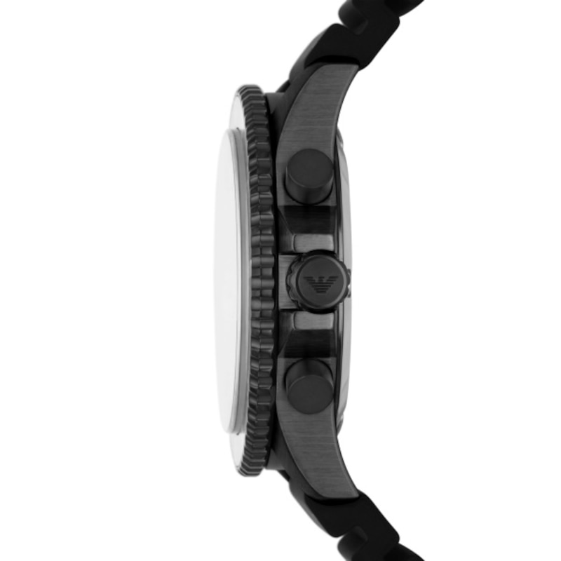 Emporio Armani Men's Black Silicone Strap Watch