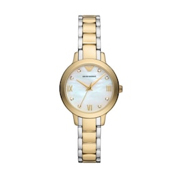 Emporio Armani Ladies' Two Tone Stainless Steel Watch