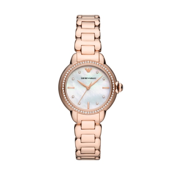 Emporio Armani Ladies’ Rose Gold Tone Steel Bracelet Watch