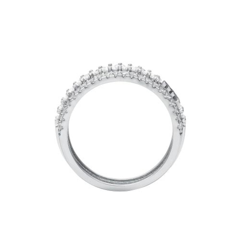 Michael Kors Brilliance Silver Cubic Zirconia Ring (Size L)