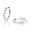 Thumbnail Image 0 of 9ct White Gold 0.08ct Diamond Twist Hoop Earrings