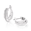 Thumbnail Image 0 of 9ct White Gold 0.10ct Diamond Triple Split Hoop Earrings