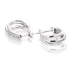 Thumbnail Image 1 of 9ct White Gold 0.10ct Diamond Triple Split Hoop Earrings