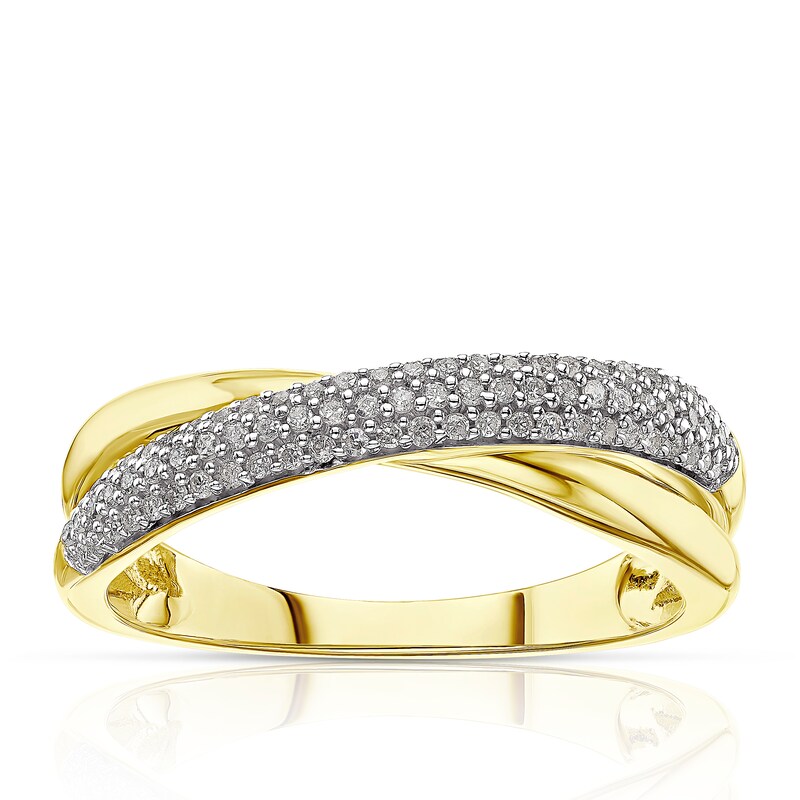 9ct Yellow Gold 0.20ct Diamond Crossover Ring