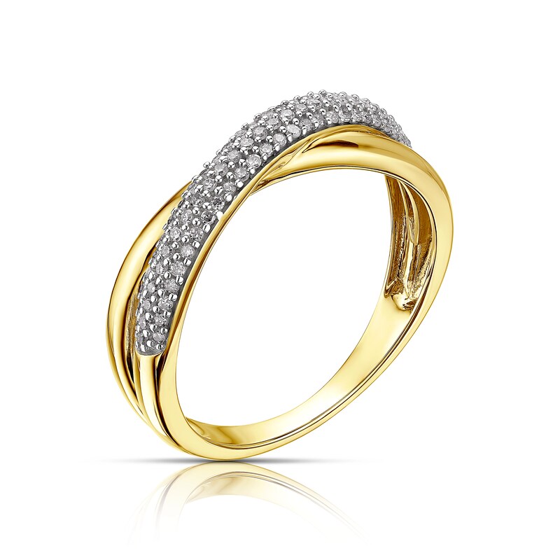 9ct Yellow Gold 0.20ct Diamond Crossover Ring