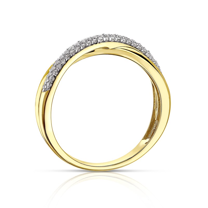 9ct Yellow Gold 0.20ct Diamond Crossover Ring
