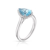 Thumbnail Image 2 of 9ct White Gold Swiss Blue Topaz 0.10ct Diamond Ring