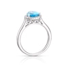 Thumbnail Image 2 of 9ct White Gold Swiss Blue Topaz 0.10ct Diamond Ring