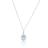 Thumbnail Image 1 of 18ct White Gold Aquamarine 0.25ct Diamond Cluster Pendant